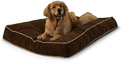 South Pine Porch Buddy Reversible Rectangle Pillow Style Microfiber Dog Bed with Removable, Machine-Washable Cover, Cocoa, Large (48 in. x 36 in.)