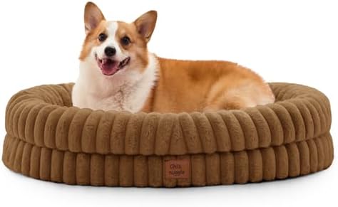 ChiXnuggle Orthopedic Dog Bed, Washable Cover, Faux Fur Bolster Pet Couch