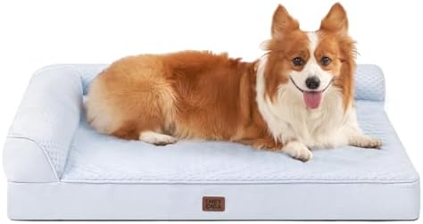 EHEYCIGA Orthopedic Dog Bed, Medium Memory Foam Dog Bed, Washblue