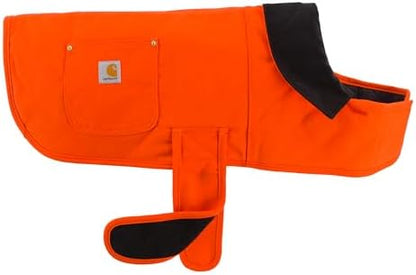 Carhartt Firm Duck Insulated Dog Chore Coat, Durable Weather Resistant Coat for Cold and Windy Conditions, Contains PFAS (Hunter Orange), Small