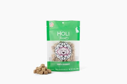 HOLI Freeze Dried Rabbit Dog Treats – Single Ingredient Freeze Dried Rabbit Treats for Dogs – All Natural – High Value Training Treats - (3.5 Ounce - 2 Pack)