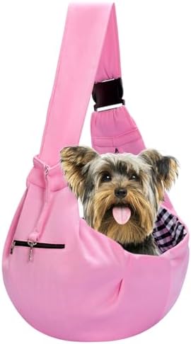 Adjustable Dog Sling Carrier with Pocket, Puppy Carrier for Small Dog & Cat