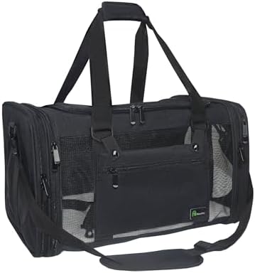 Soft-Sided Pet Carrier for Cats Small Dogs of 15 Lbs Medium Black