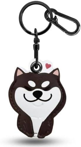 Leather Keychain Holder Case for AirTag, Cute Protective Cover for Apple Airtag KeyChain, GPS Tracker Item Finder