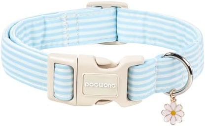 DOGWONG Blue Boy Girl Beach Dog Collar for Small Medium Large Dogs L