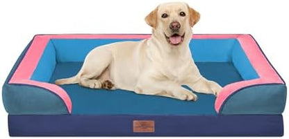 Comfort Expression Orthopedic Dog Bed for Extra Large Dogs with Bolster