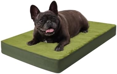 KSIIA Orthopedic Dog Bed for Medium Dogs with Waterproof Lining,Green,29x18