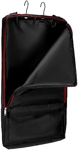 QWORK Bridle Bag with Hooks, Horse Harness Bag, Horse Tack Carry Bag, with 3 Prong Tack Rack, Black