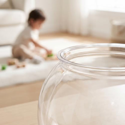 POPETPOP Plastic Aquarium Betta Fish Tank 1 Gallon Clear Goldfish Bowl Unbreakable Round Fish Vases Bowl for Home décor Wedding Event Party Goldfish Lovers