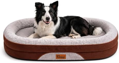 Orthopedic Dog Beds Large Sized Dog, Washable Dog Bed, 42" L, Brown