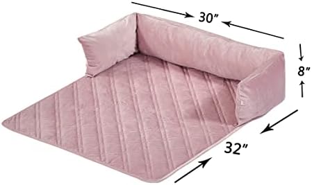 Brilliant Sunshine Silver Pink Velvet Dog Sofa Slipcover, Medium