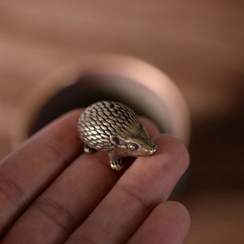 Miniature Hedgehog, Dollhouse Miniature Retro Brass Hedgehog Statue Ornament, Mini Micro Garden Landscaping Decoration