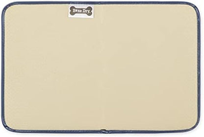 Bone Dry Machine Washable, Ultra Absorbent Pet Mat, 12x18, Stonewash Blue Trellis Print