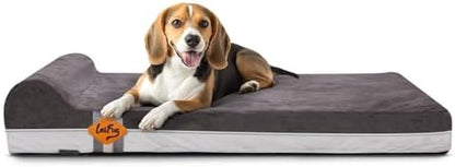 Laifug Orthopedic Dog Beds for Large Dogs,3" Memory Foam Dog Beds,Durable Water Proof Liner Removable and Washable, Nonskid Bottom,Grey 40"x25"x5.5"