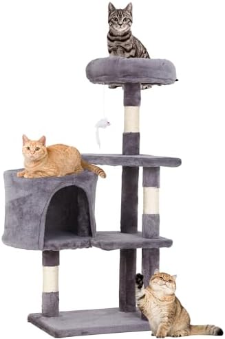 FDW | 36" Cat Tree Tower | Light Gray | Multi-Level Indoor Activity Center