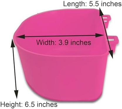 Cage Cups for Chickens 3 Pcs Hanging 25oz Feeder Waterer,Pink Food Bowl Coop Dish Water Dispenser Drinker Grit Container for Rabbits Birds Pigeon Duck and Small Animals