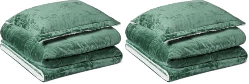 Amazon Basics Reversible Sherpa Comforter Set with Pillow Sham, Twin/Twin XL, Green (Pack of 2)