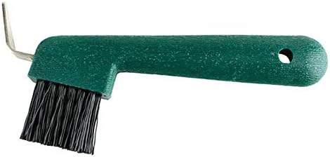 HORZE Hoof Pick, with Brush - Green