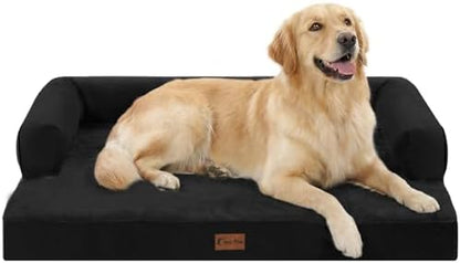 Orthopedic Washable Dog Bed for Large Dogs, 36x27in, Black