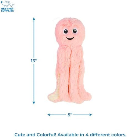 Best Pet Supplies Interactive Squeaky Dog Chew Toy, Ideal Dog Toys for Chewers, Small, Medium & Large Dogs, and Fetch Lovers - Octomutant (Pink), Large