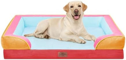 Comfort Expression Orthopedic Dog Bed for Extra Large Dogs with Bolster