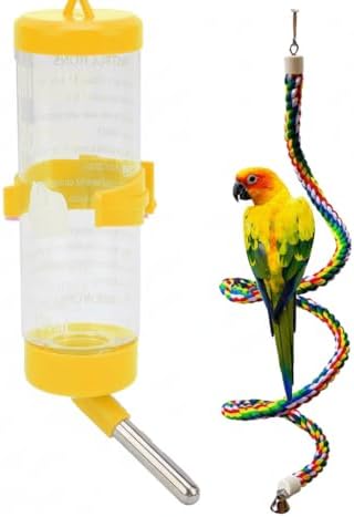 Bird Rope Perch & Birds Swing Set - Bird cage Accessories, 40‘’ Rope perches for Conures, Parrots,Cockatiel,Lovebird,Budgerigar,Parakeet perches for cage,Birds perches