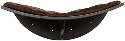 Trixie Lea Wall Mount Perch XXL, Cat Shelf with Soft Plush Cushion Bed, Ideal for Large Cats, 11 x 19-inches, Espresso Brown (44580)