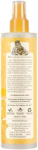Burts Bees for Pets Detangling Spray, with Lemon & Linseed, 10 Fl Oz, 6-Pk