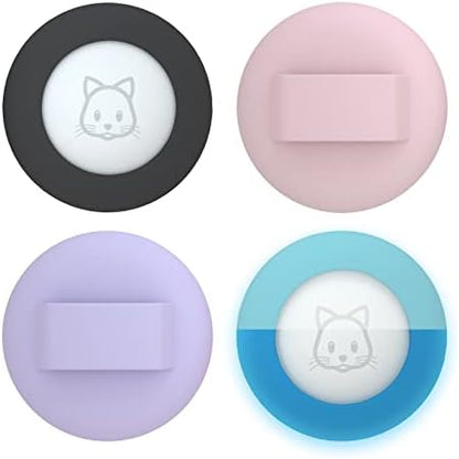 2022 Airtag Cat Collar Holder, Small Air Tag Compatible With Apple GPS Tracker, 2Pack Waterproof Case Cover for Pet Collar Within 3/8 Inch (Black, Pink, Purple, Lumiblue)
