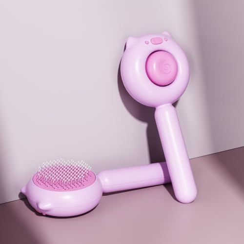 Cat Brush Dog brushes with Release Button for Shedding Grooming, fit for Long or Medium Haired Cats, Lightweight Skin Friendly Pet Brush Hair Removal Comb Brushes for Kitten