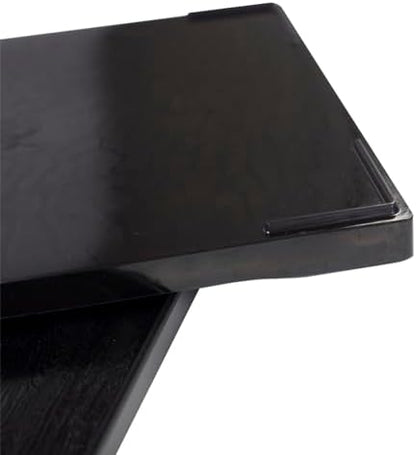 OMEM Reptile Bowl Large Food and Water Dish Enough Space Also Fit for Bath Simulated Wood Grain Surface (L, Black)