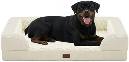 Orthopedic Washable Dog Bed for Extra Large Dogs, 48x30in, Beige