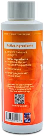Toltrazuril 2.5% for Horses, Dogs, Cats, 120mL/4 Ounce, for Non-Food Chain Animals, Chicken