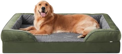 INVENHO Orthopedic Dog Beds Large Sized, XL Egg-Crate Foam Dog Couch with Washable Removable Cover, Waterproof Lining and Nonskid Bottom
