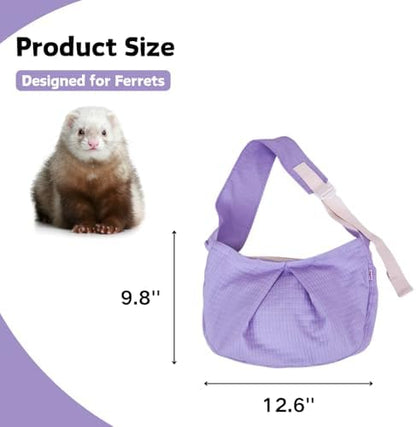 Ferret Sling Carrier, Front Backpack for Ferret Rabbit Puppy Kitten(Purple)