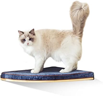 LIORCE Wall Mounted Corner Cat Bed - Cat Shelf with Comfortable Cushion - Minimalistic Cats Furniture for Indoor Cats - Climbing Perch for Wall,Cream