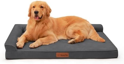 Rainmr Microsuede Dog Bed for Small & Medium Dogs - Orthopedic Dog Bed with Removable Washable Cover, Memory Foam Pet Bed Mat, 41x27 Inches, Dark Grey