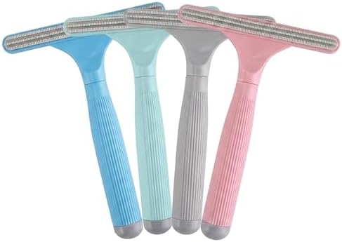 4-Pack Pet Hair Remover for Couch & Car, Double-Sided Silicone Lint Scraper Set, Color-Coded Reusable Fur Remover Tool for Furniture, Carpet, Bed, Car Seats & Mats (4 Colors)