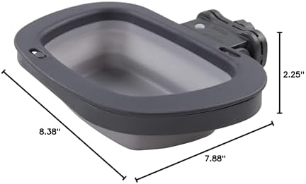 Dexas Popware for Pets Collapsible Kennel Bowl, PW275432429, Light Gray, Regtangular