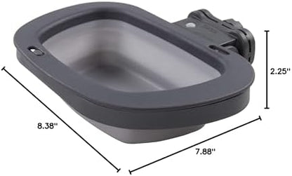 Dexas Popware for Pets Collapsible Kennel Bowl, PW275432429, Light Gray, Regtangular