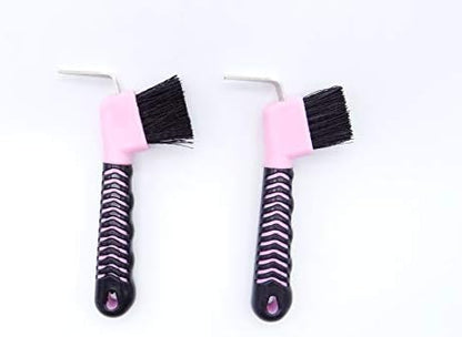 Hoof Pick Brush with Rubber Handle - 2 Pack