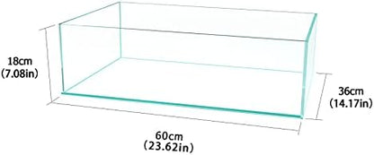 Fzone 9Gal Sharrow Rimless Low Iron Fish Tank Nova Clear Ultra-White 45° Mitered Edges Translucent Glass Anata Series Aquarium w/Black Foam Leveling Mat