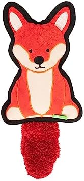 Only Natural Pet Mountain Friends Recycled Plush Dog Toys - Durable Double-Stitched Design with Internal Squeaker, Large Plush Ears & Soft Crinkle Tail - Squeaky Pet Toy | Francis the Fox, 5.5" x 12"