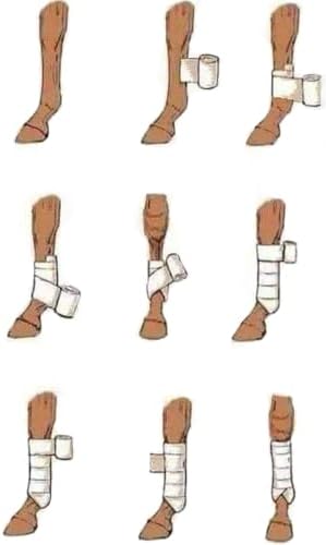 Elastic Compression Bandage Wrap for Horses, Adjustable Equine Leg Support, Breathable Stretch Wrap for Tendon, Ankle, Hock, Swelling