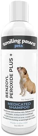 Smiling Paws Benzoyl Peroxide Itch Relief Shampoo for Dogs & Cats, 12oz