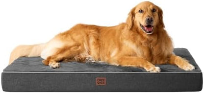 EHEYCIGA XL Orthopedic Dog Crate Bed Washable, 41x27Inch, Dark Grey
