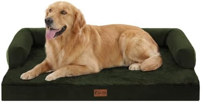 Orthopedic Dog Bed for Extra Large Dogs, 41x27in, Olive Green