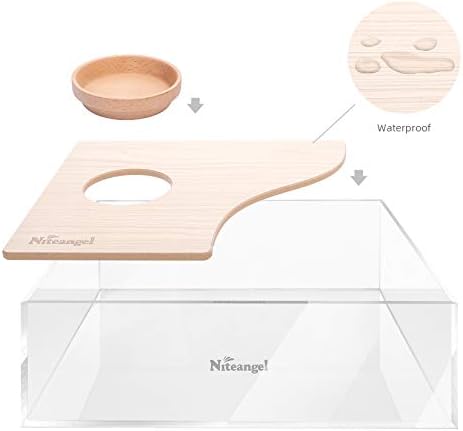 Niteangel Animal Sand-Bath Box: - Acrylic Critter's Sand Bath Shower Room & Digging Sand Container for Hamsters Mice Lemming Gerbils or Other Small Pets (Rectangle, Burlywood)