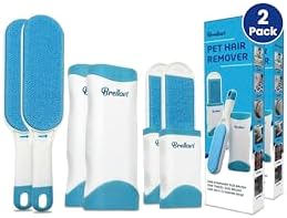 Lint Remover Brush 2 Pack - Reusable Lint Remover for Clothes, Furniture, Carpet, Couch, Car Seats - Household Fabric Shaver for Pet Hair, Dust, Fuzz (2 Pack Fresh Blue)