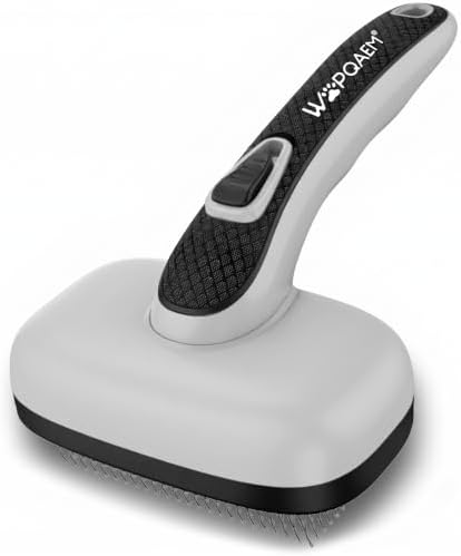 Self Cleaning Slicker Brush for Dog and Cat Shedding, Grey
